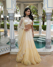Load image into Gallery viewer, Ainna Ombre Yellow Mirror Lehenga