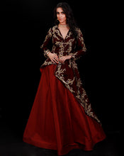 Load image into Gallery viewer, The Maroon Jacket Lehenga