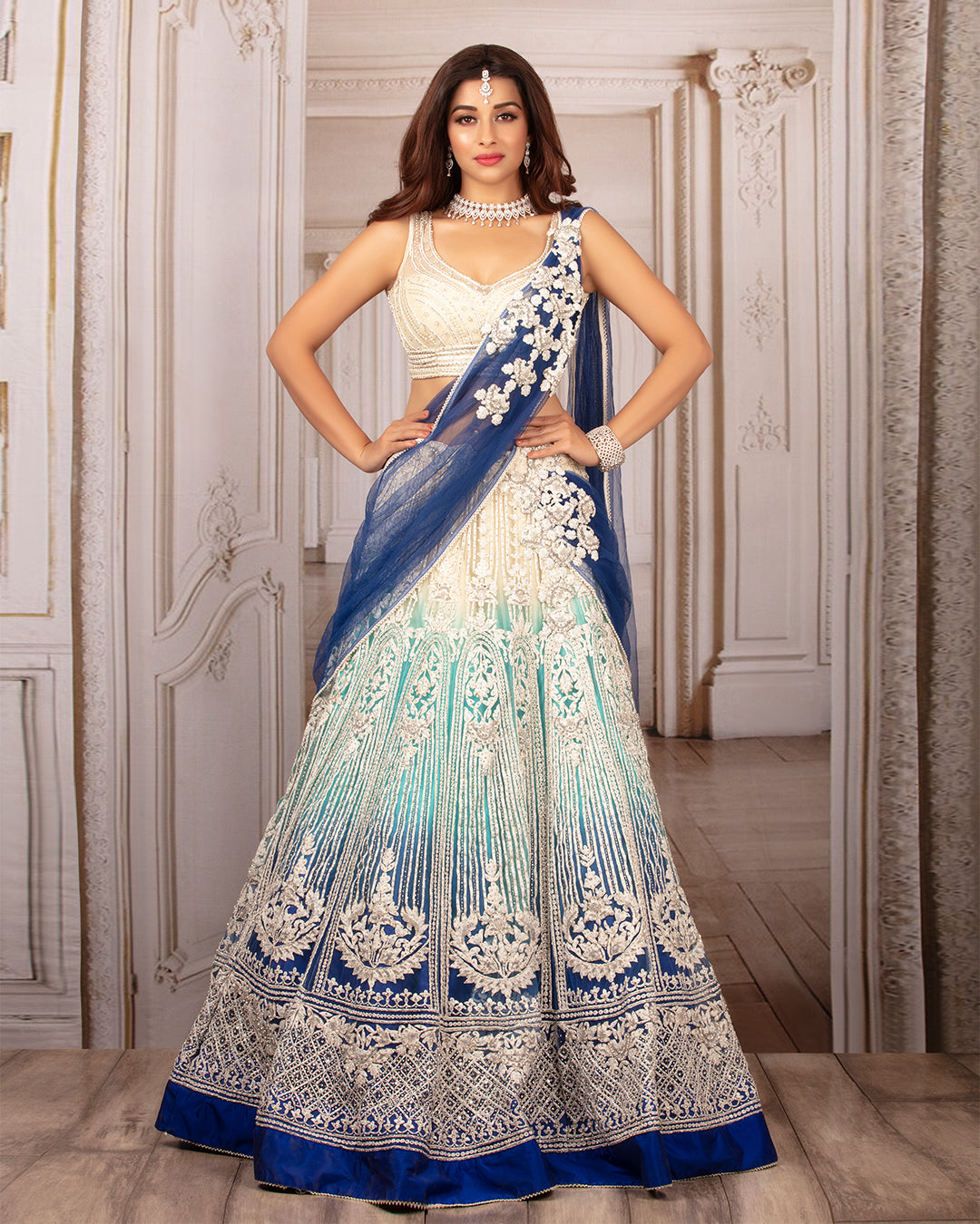 The Blue Ombre Lehenga Archana Kochhar India The Blue Ombre Lehenga Archana Kochhar India