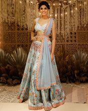 Load image into Gallery viewer, The Light Blue Digital Lehenga