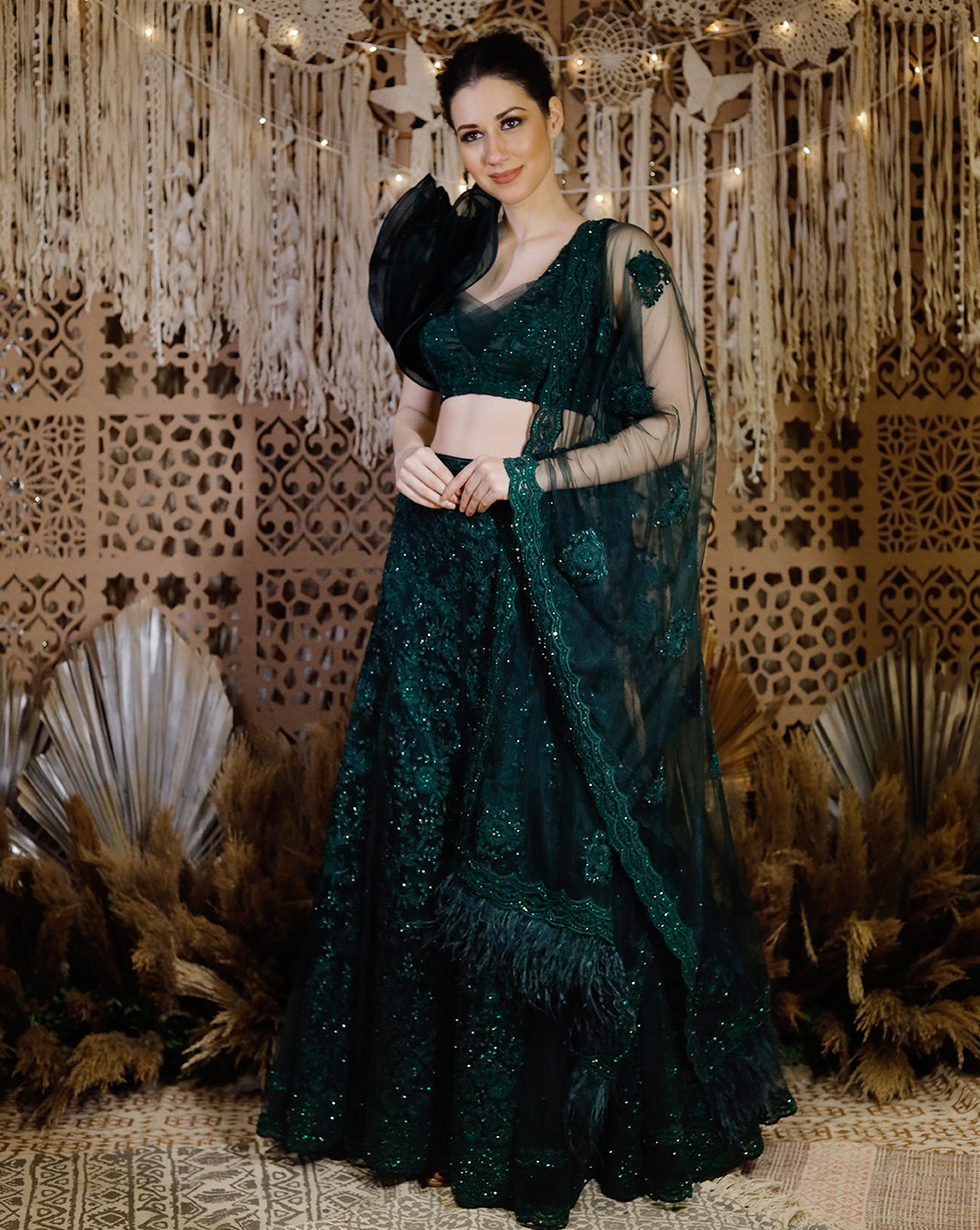 The embroidered green lehenga – Archana Kochhar India