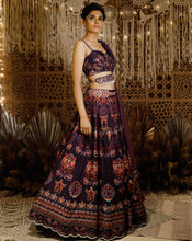 Load image into Gallery viewer, The Digital Purple Lehenga Set