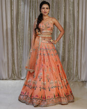 Load image into Gallery viewer, The Coral Peacock Lehenga