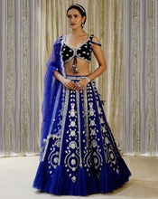 Load image into Gallery viewer, The Sheesh Blue Lehenga