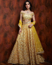 Load image into Gallery viewer, The Yellow Chevron Lehenga
