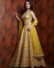 Load image into Gallery viewer, The Yellow Chevron Lehenga