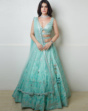 Load image into Gallery viewer, The Blue Mirror Lehenga