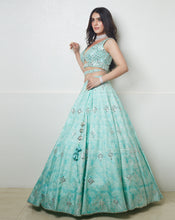 Load image into Gallery viewer, The Blue Mirror Lehenga