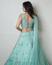 Load image into Gallery viewer, The Blue Mirror Lehenga
