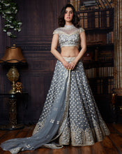 Load image into Gallery viewer, The Grey Floral Lehenga