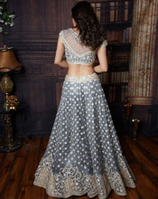 Load image into Gallery viewer, The Grey Floral Lehenga