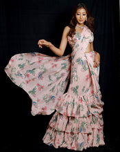 Load image into Gallery viewer, The Pink Paradise Ruffle Sari