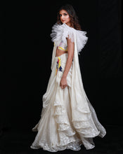 Load image into Gallery viewer, The Synchronized Scintillation Drape Sari