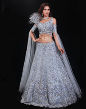 Load image into Gallery viewer, The Blue Floral Lehenga