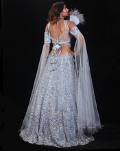 Load image into Gallery viewer, The Blue Floral Lehenga