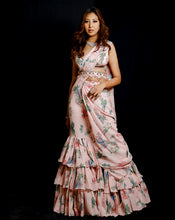 Load image into Gallery viewer, The Pink Paradise Ruffle Sari