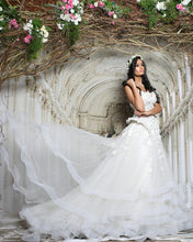 Load image into Gallery viewer, White Peplum Layered Gown - Archana Kochhar India