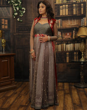 Load image into Gallery viewer, Grey Anarkali Plazzo Set