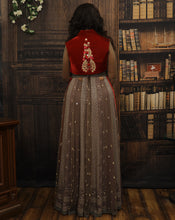 Load image into Gallery viewer, Grey Anarkali Plazzo Set
