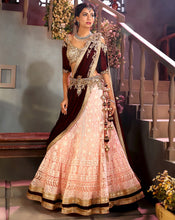 Load image into Gallery viewer, The Pink Lucknowi Drape Lehenga