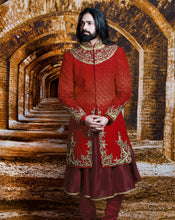 Load image into Gallery viewer, The Red Maharaja Sherwani - Archana Kochhar India