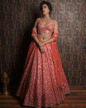 Load image into Gallery viewer, The Pink Chevron Lehenga