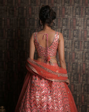 Load image into Gallery viewer, The Pink Chevron Lehenga