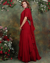 Load image into Gallery viewer, The Maroon Ruffle Sari