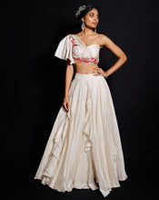 Load image into Gallery viewer, The Garden of Silk Ruffle Lehenga