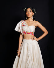 Load image into Gallery viewer, The Garden of Silk Ruffle Lehenga