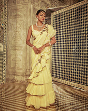 Load image into Gallery viewer, Yellow Ruffle Sari - Archana Kochhar India