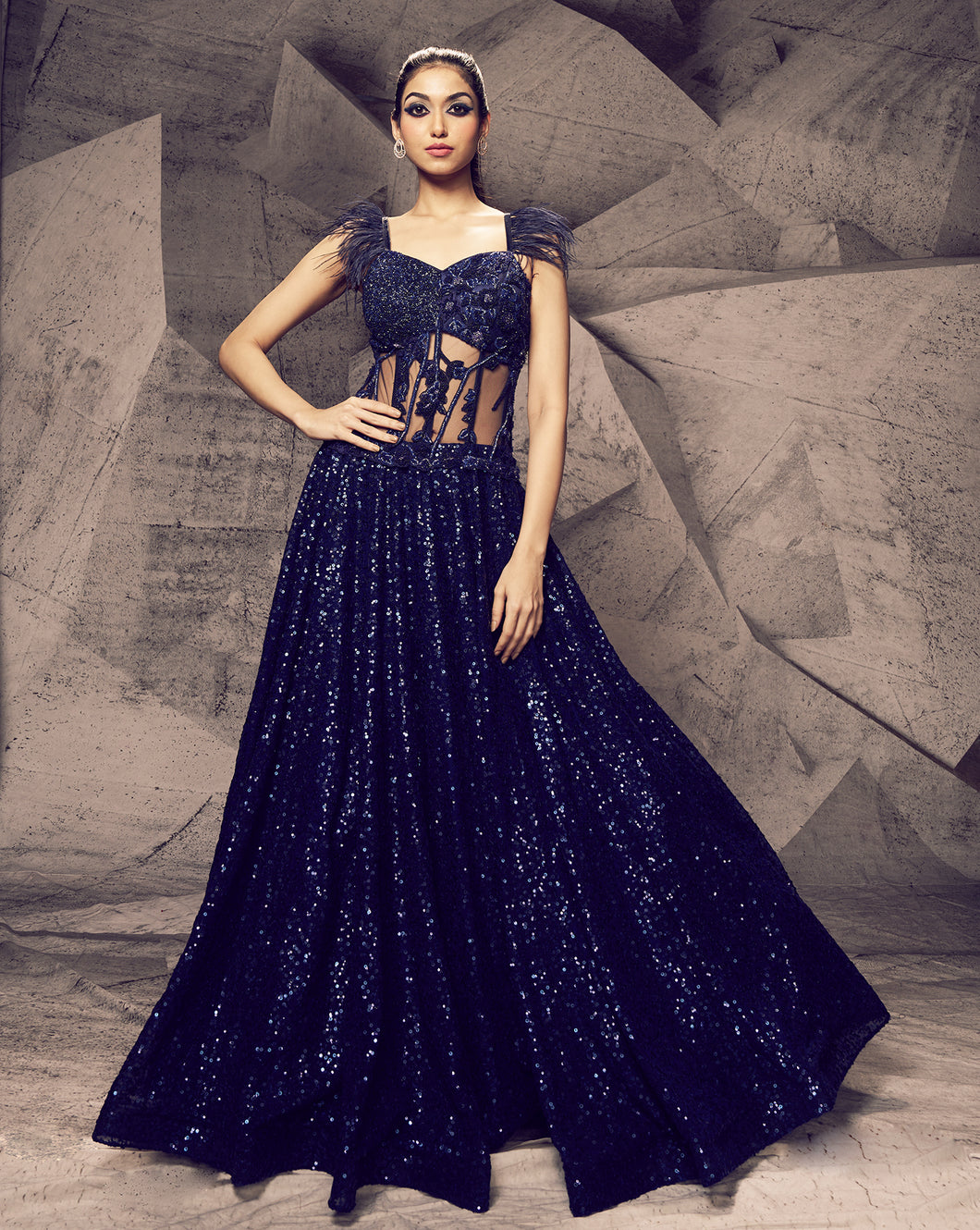 The Shimmering Blue Gown