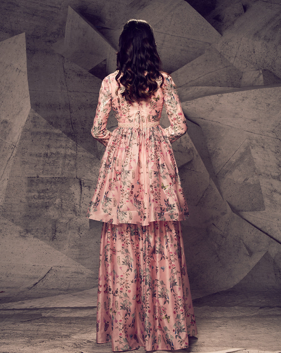 The Pink Floral Peplum Set