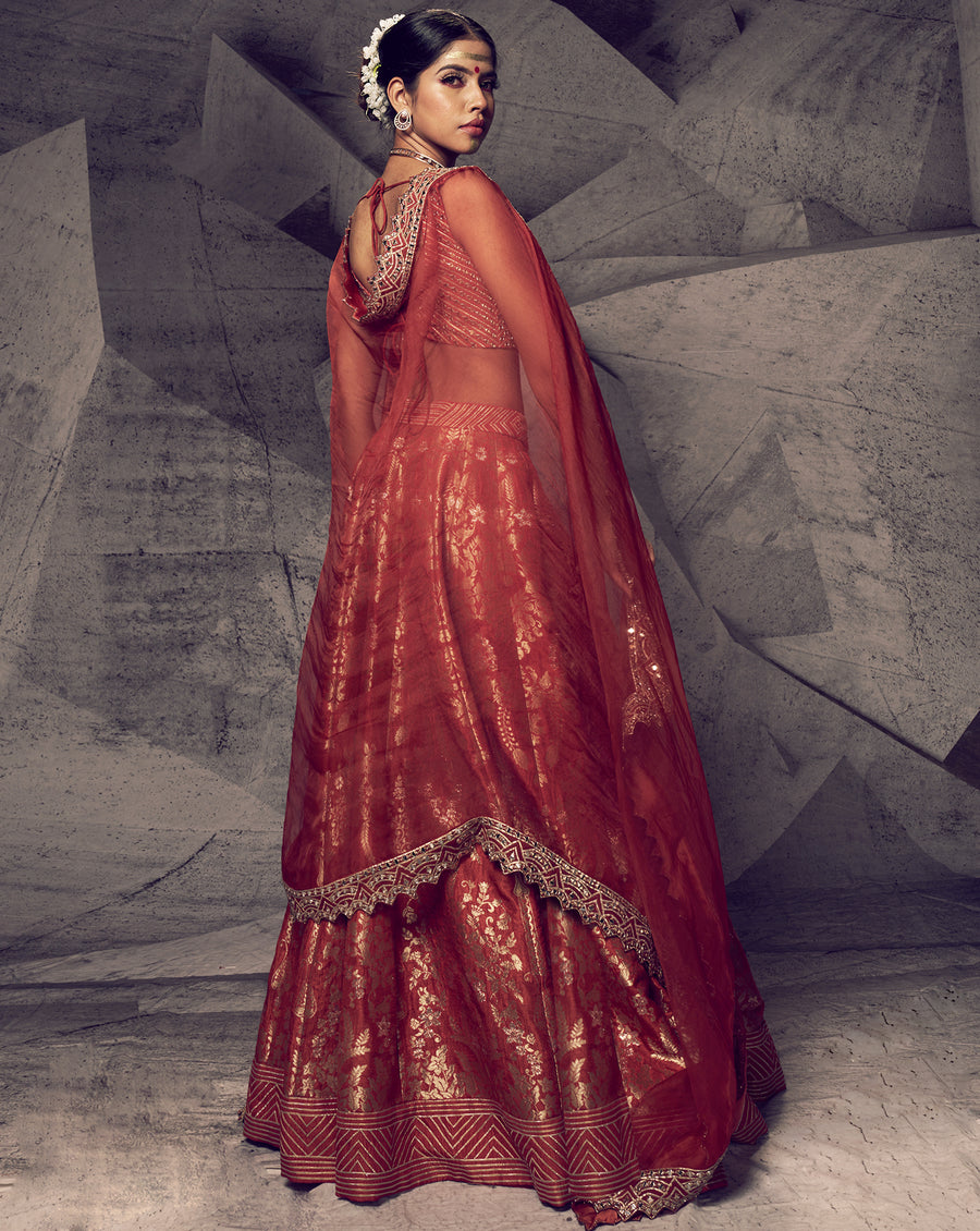 The Anant Rust Lehenga