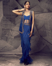 Load image into Gallery viewer, The Anant Blue Corset Dhoti
