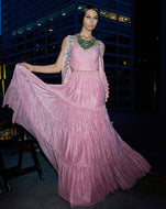 The Pink Floral Jacket Anarkali