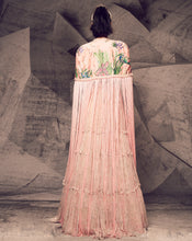 Load image into Gallery viewer, The Pink Floral Cape Anarkali

