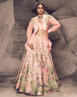 The Pink Floral Blazer Lehenga