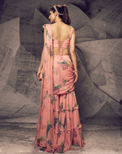 Load image into Gallery viewer, The Pink Floral Sharara Sari
