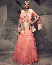Load image into Gallery viewer, The Pink Floral Jacket Lehenga
