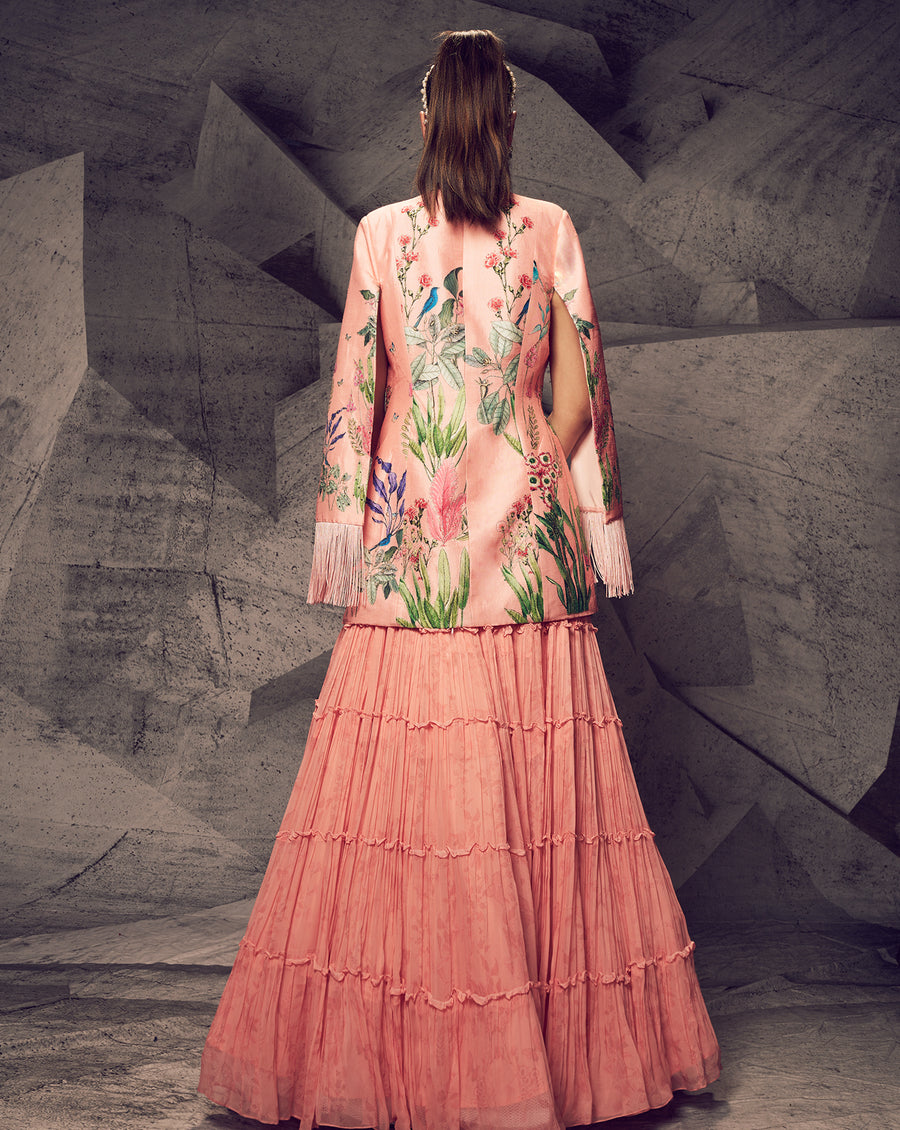The Pink Floral Jacket Lehenga