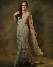 Load image into Gallery viewer, The Celadon Skirt Sari

