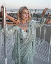 Load image into Gallery viewer, The Celadon Jacket Sari
