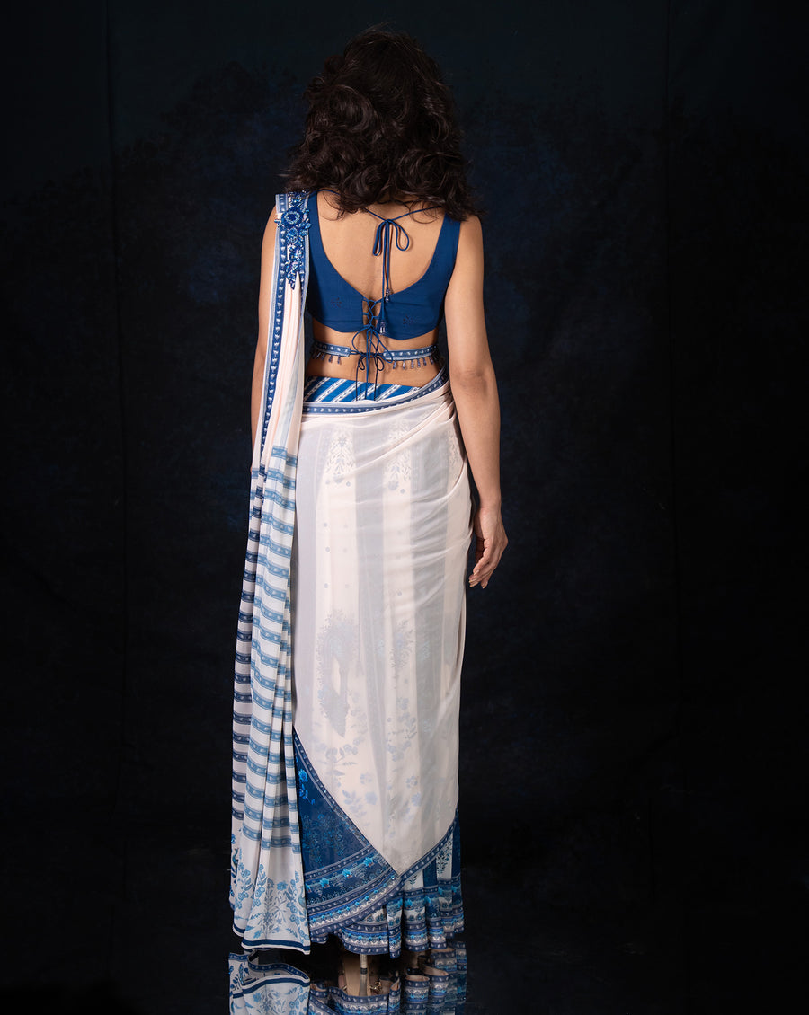 The Neel Mahal Ivory Sari