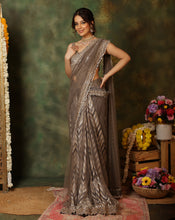 Load image into Gallery viewer, Rangmanch Grey Draped Saree
