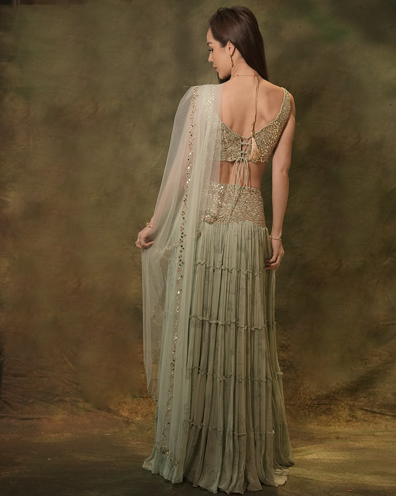 The Tiered Mirror Lehenga