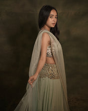 Load image into Gallery viewer, The Celadon Mirror Lehenga
