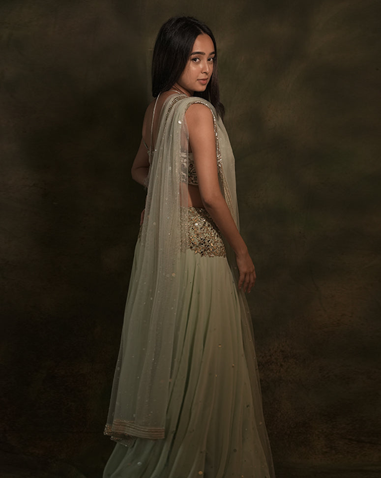 The Celadon Mirror Lehenga