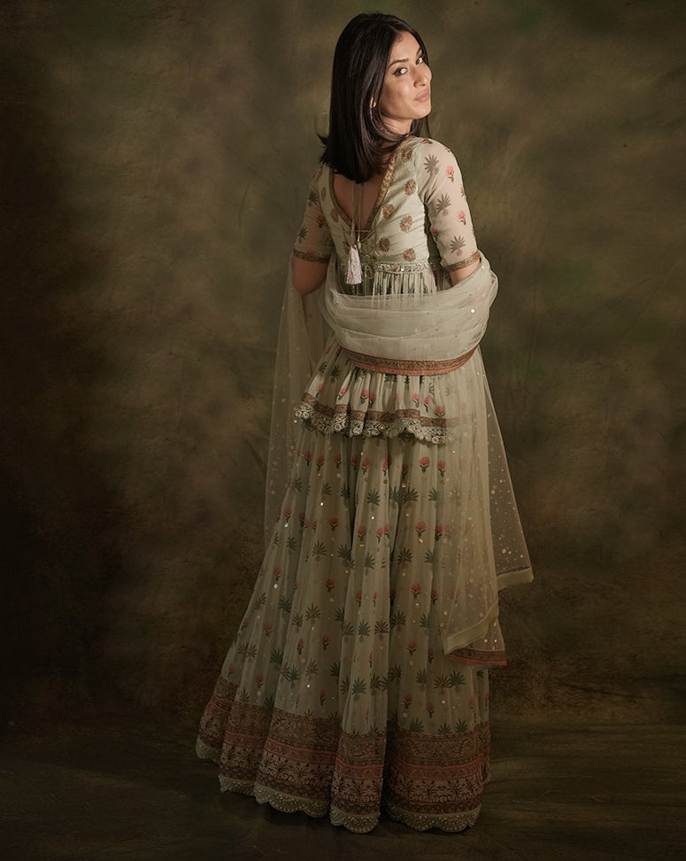 The Celadon Kurti Lehenga
