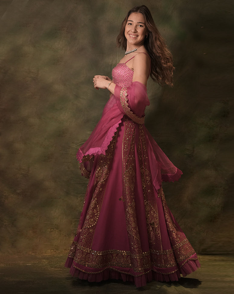 The Pink Alternate Brocade Lehenga